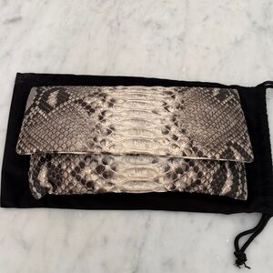 Elegant Snake Print Clutch